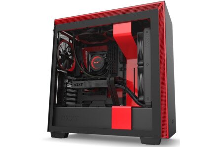 Buy NZXT H210 Mini-ITX Case with Tempered Glass - Matte Black/Red 
