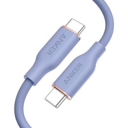Anker 643 PowerLine III Flow Silicone Cable - USB-C to USB-C - 3ft - Lavender Gray