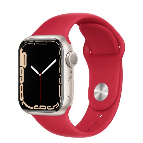 Apple Watch Series 7 Starlight Aluminum Case with Sport Band - Product Red - 41mm