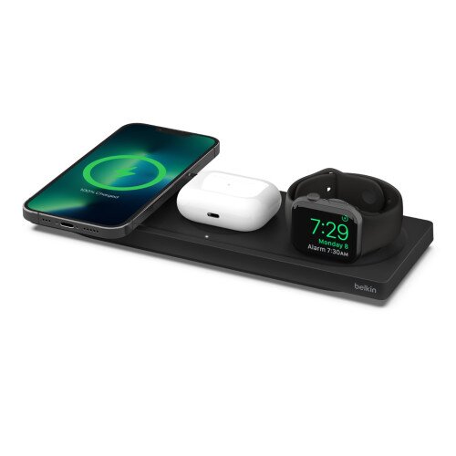 Belkin BOOST CHARGE PRO 3-in-1 Wireless Charging Pad with Official MagSafe Charging 15W - Black