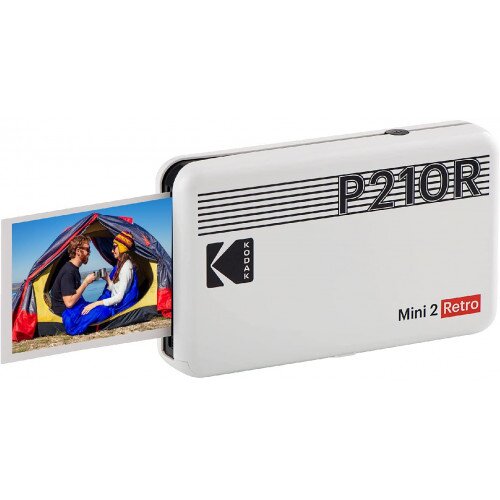 Kodak Mini 2 Retro Portable Instant Photo Printer (P210R) - Printer + 8 Sheets - White