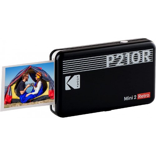 Kodak Mini 2 Retro Portable Instant Photo Printer (P210R) - Printer + 8 Sheets - Black