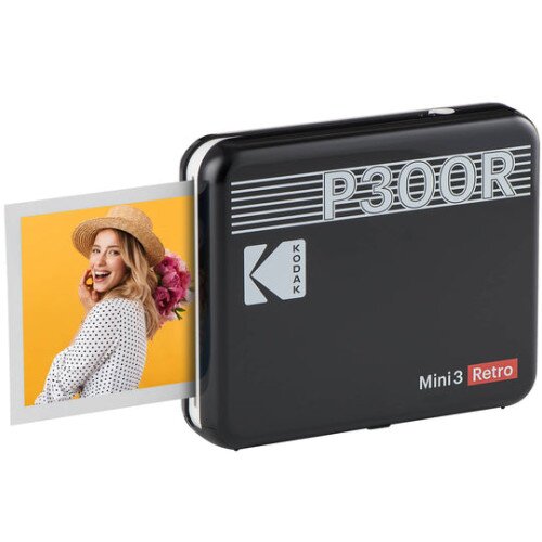 Kodak Mini 3 Retro Portable Photo Printer (P300R) - Printer Only - Black