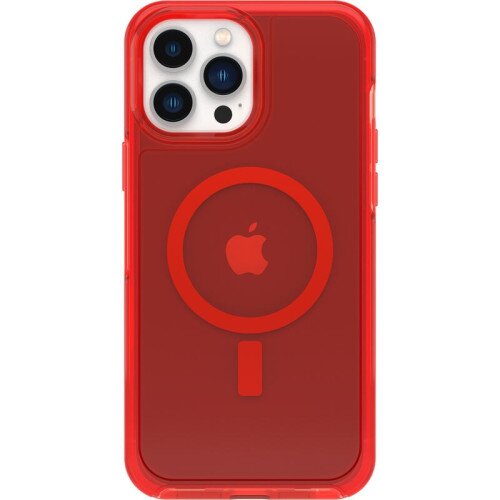 OtterBox iPhone 13 Pro Max and iPhone 12 Pro Max Case for MagSafe Symmetry Series+ Clear Antimicrobial - In The Red