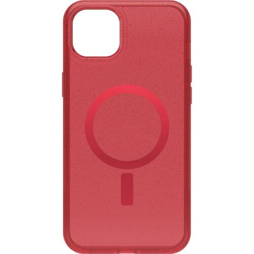 OtterBox Symmetry Series+ Clear Antimicrobial Case with MagSafe for iPhone 14 Plus - Pinky Swear (Red)
