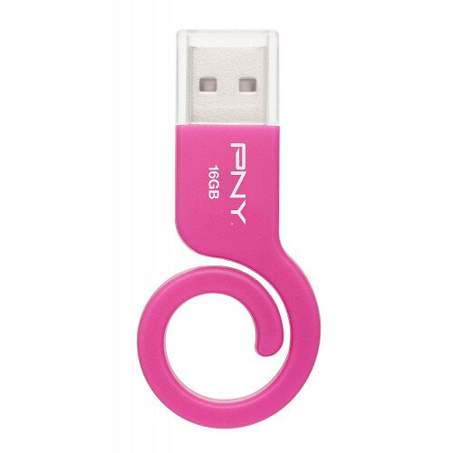 PNY Monkey Tail Attache USB 2.0 Flash Drive - Pink