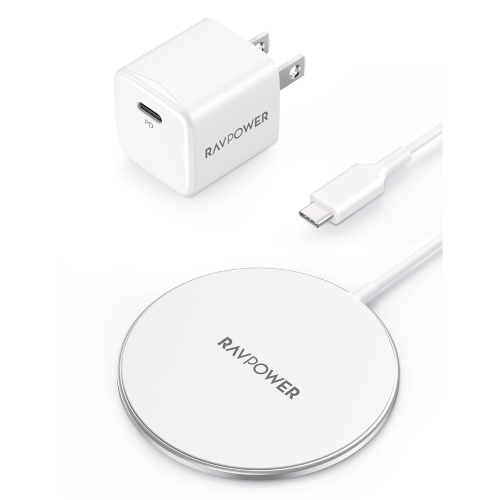 RAVPower USB C Magnetic Wireless MagSafe Charger - RP-WC012 - White