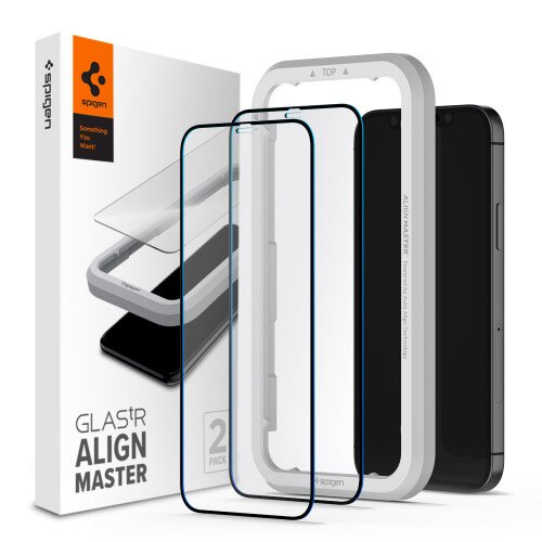 Spigen AlignMaster GLAS.tR Screen Protector Full Cover for iPhone 12 / 12 Pro 2-Pack