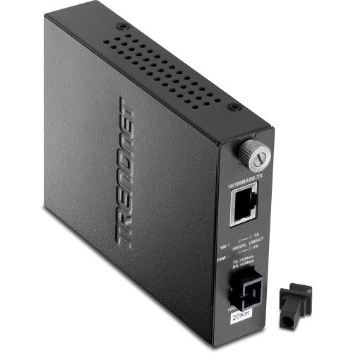 TRENDnet Intelligent 100Base-TX to 100Base-FX Dual Wavelength Single Mode SC Fiber Converter (20 km / 12.4 miles)