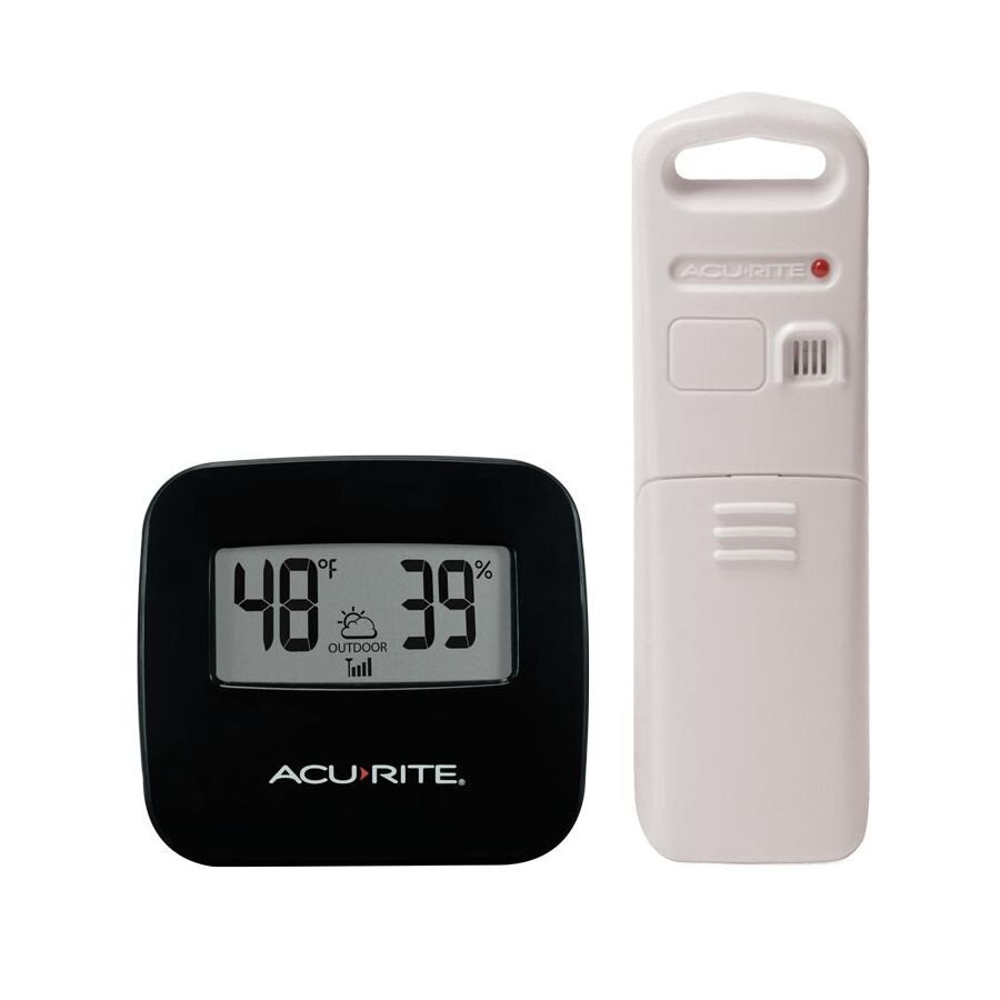 AcuRite Digital Wired Outdoor Black Thermometer in the Thermometer Clocks  department at