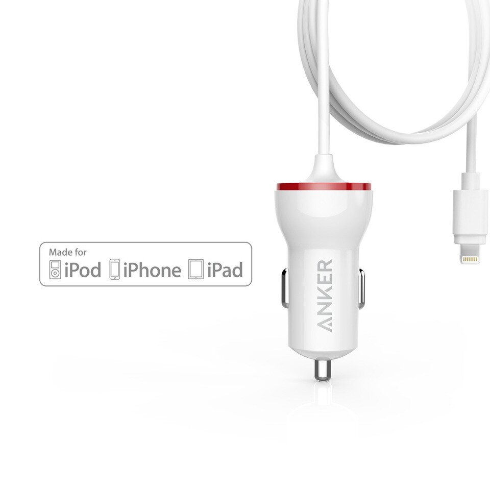 Anker 12W USB Car Charger - White