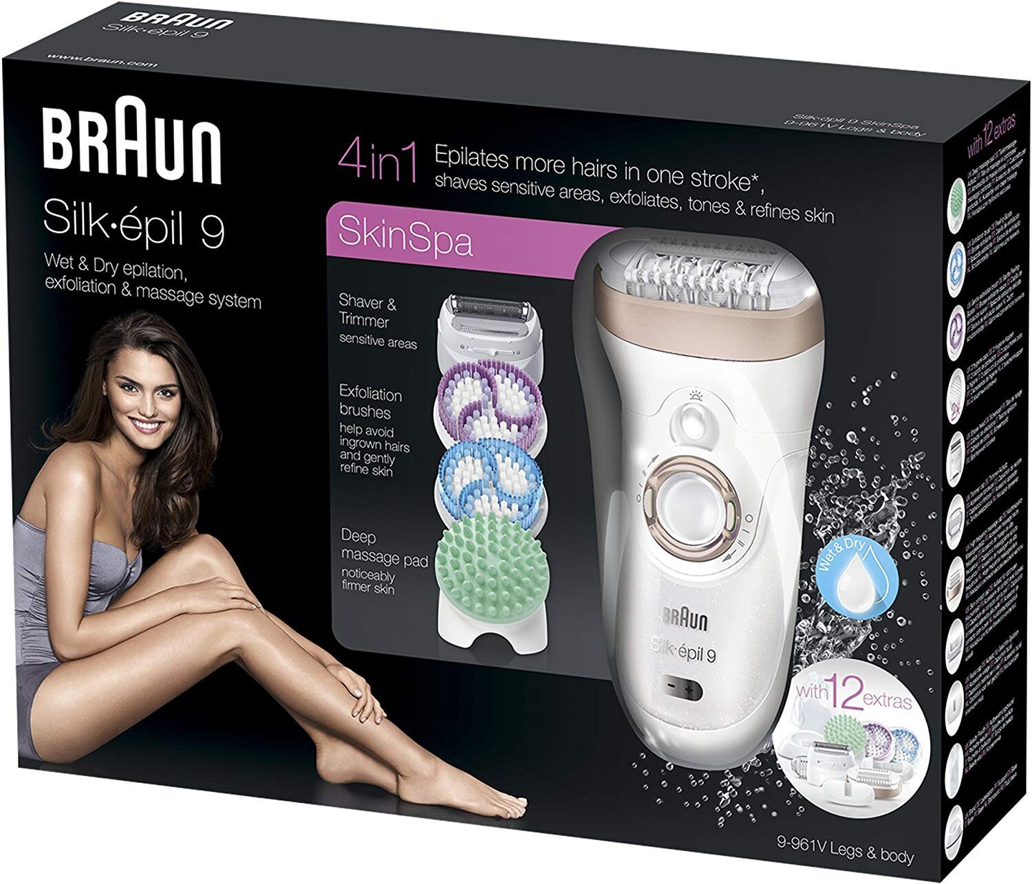 Buy Braun Silk-Epil 9 SkinSpa 9-961V Wet & Dry Epilator Female