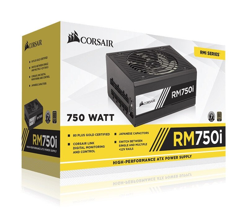 Corsair RMi Series RM750i Power Supply 750 Watt 80 PLUS Gold Certified Fully Modular PSU online Worldwide - Tejar.com