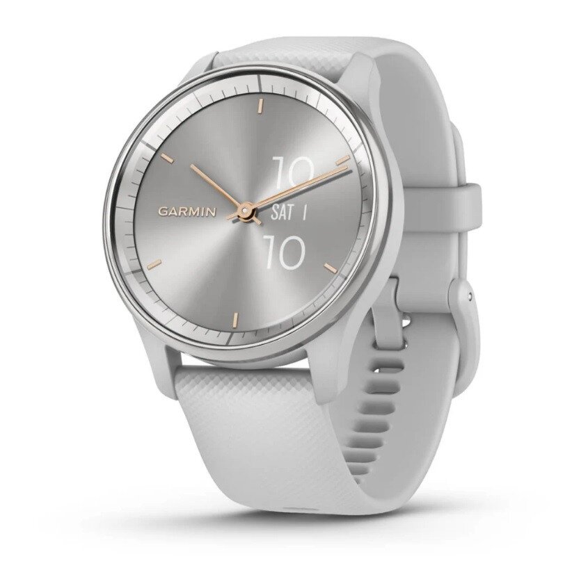 Garmin vívomove Trend, Stylish Hybrid Smartwatch, Long-Lasting Battery  Life, Dynamic Watch Hands and Touchscreen Display, Mist Gray