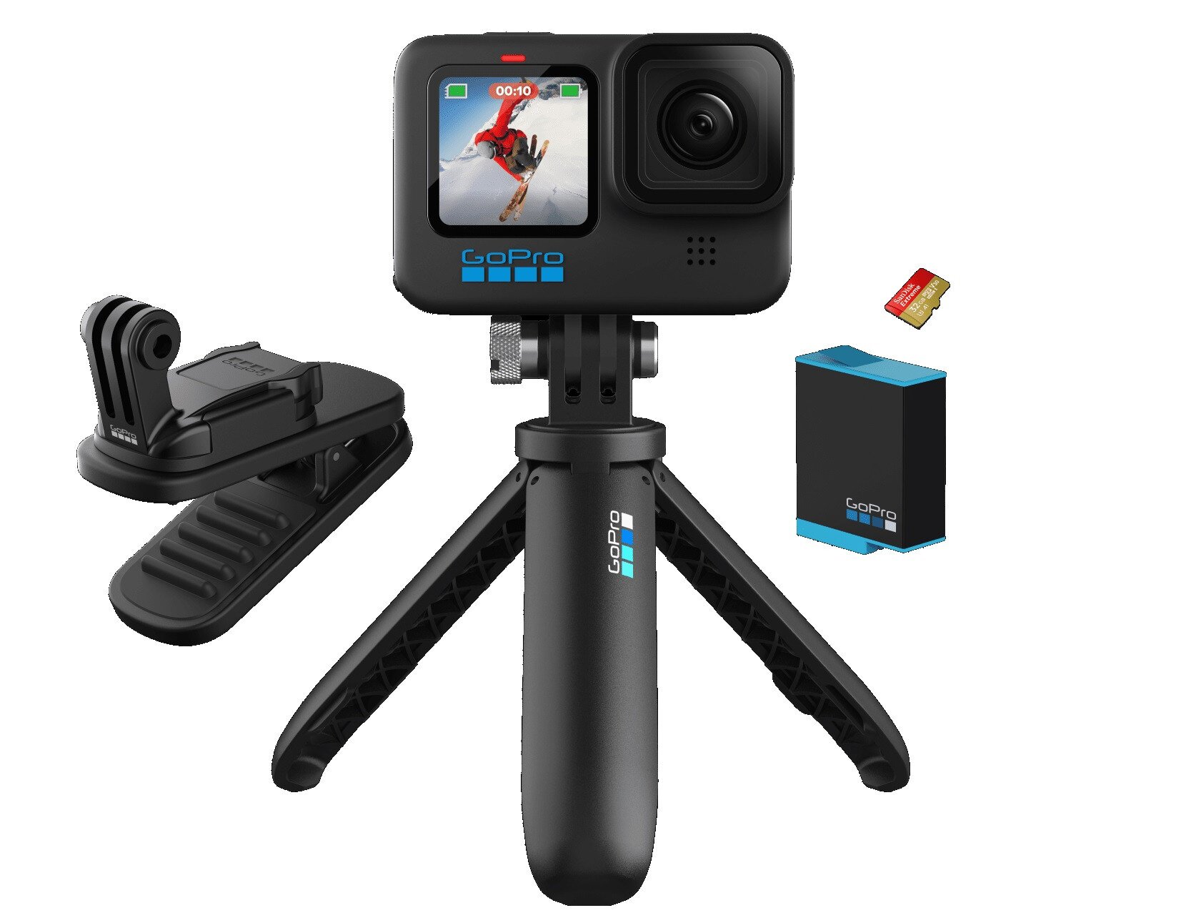 GoPro HERO10 Black 5.3K 23MP Waterproof Action Camera - Accessories Bundle