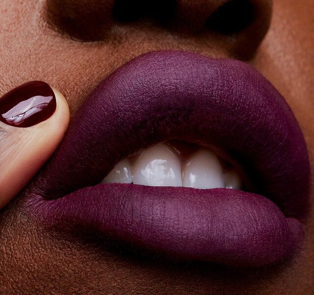mac dark purple lipstick