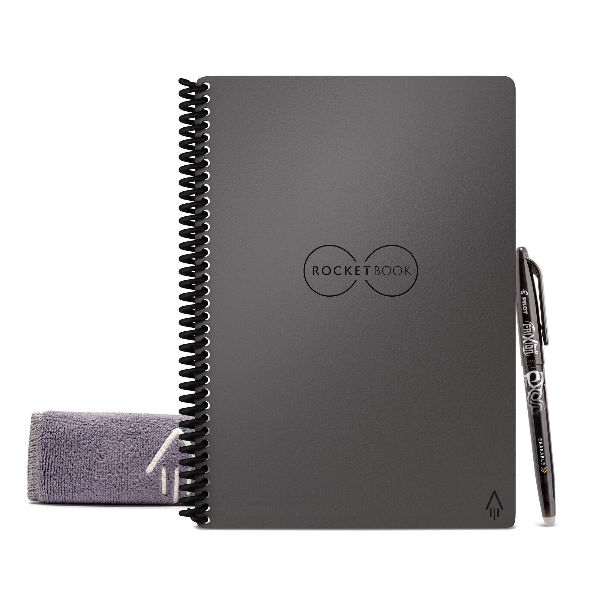 Rocketbook EVR-E-K-CDF Everlast Smart Reusable Notebook with Pen and  Microfiber Cloth Executive Size Dark Blue