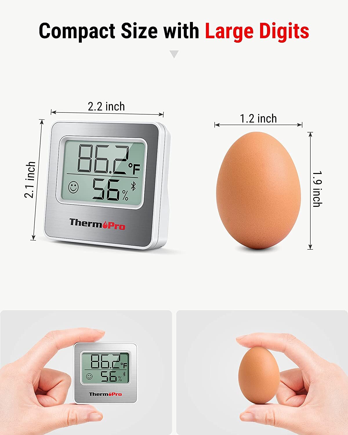 ThermoPro TP357 260FT Bluetooth Hygrometer Room Thermometer for